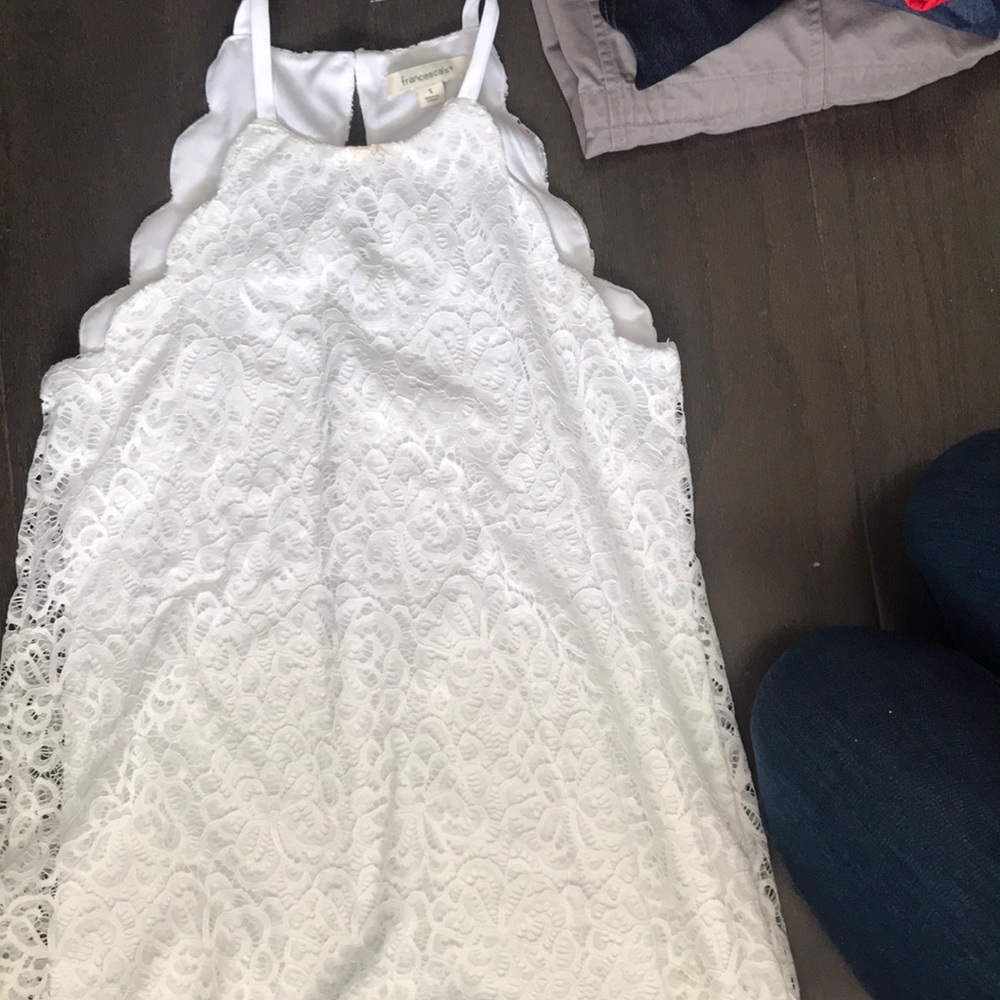 Lightly worn lace white dress